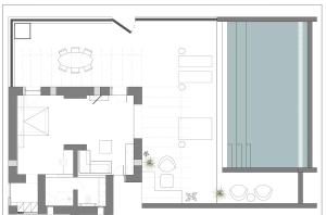 a floor plan of a house with at PAROCKS Luxury Hotel & Spa in Ambelas