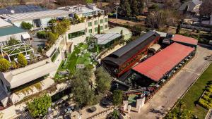 an overhead view of a train station in a city at Nastasi Hotel & Spa in Lleida