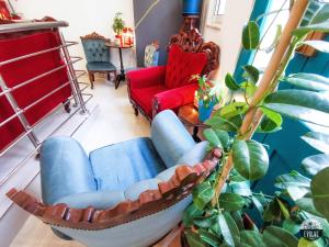 Istumisnurk majutusasutuses Evolve Coliving Guesthouse