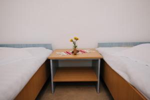 Un pat sau paturi într-o cameră la Casute Valea Zanelor
