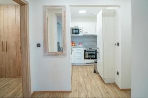 Kuchyň nebo kuchyňský kout v ubytování Hotel Smrž