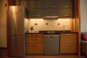 Kuchyň nebo kuchyňský kout v ubytování Ceneviz Suit Hotel