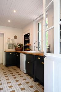 a kitchen with a sink and a dishwasher at Chateau de la Vigne in Concourson-sur-Layon