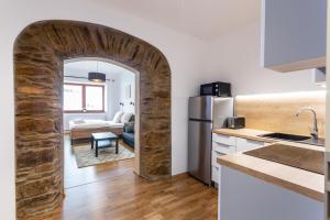 Kuchyň nebo kuchyňský kout v ubytování U Pivovaru - Apartments Boží Dar