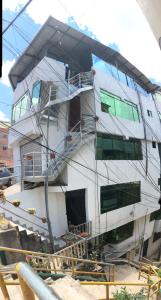 a building that is covered in scaffolding at Panoramic independent apartment-Regen Wasi in Cusco