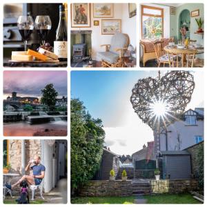un collage di foto di case e cortili diversi di Quirky Kendal Cottage a Kendal