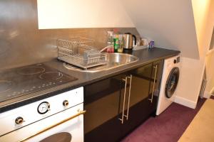 a kitchen counter with a sink and a dishwasher at Olive Tree Apartment - 2 Bedrooms Apartment - Stayseekers in Salisbury