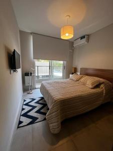 a bedroom with a large bed and a television at FIRENZE in Rosario