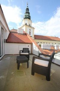 Balkón alebo terasa v ubytovaní Hotel Purkmistr