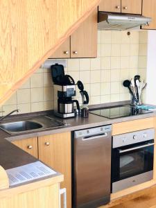 Kuchyň nebo kuchyňský kout v ubytování Apartmán U Tří smrků