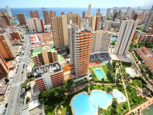 an aerial view of a city with tall buildings at Apartment Los Gemelos-5 by Interhome in Benidorm