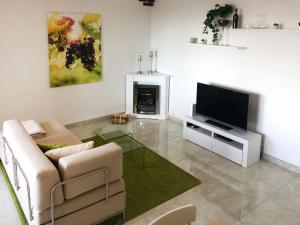 Il comprend un salon doté d'un canapé, d'une télévision et d'une cheminée. dans l'établissement Apartment Residenza Monte Bré - Apt-002 Haus1 by Interhome, à Lugano 20 autres photos