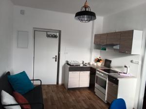 Kuchyň nebo kuchyňský kout v ubytování Apartmány v Malých Kyšicích