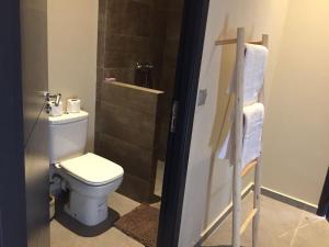 a bathroom with a toilet and a shower at Villa Jamila -Villa de luxe a Marrakech in Marrakesh +15 photos