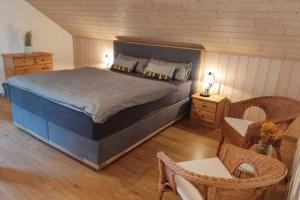 Llit o llits en una habitació de Apartment with panoramic view