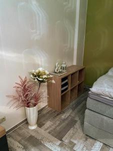 Postel nebo postele na pokoji v ubytování Apartment zur Wiege Anhalts