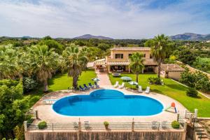 an aerial view of a villa with a swimming pool at Ideal Property Mallorca - Axilo - Els Mitjans in Artá