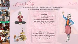 a flyer for a yoga class with a picture of a man at Tante ALMA's Kölner Hotel in Cologne