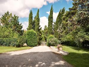 a driveway in a garden with trees and bushes at Holiday Home Bardeggiano - Caterina 5 by Interhome in Belvedere