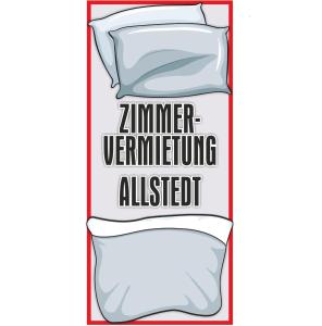 AllstedtにあるZimmervermietung Allstedtの夏の動詞風化を補助した看板