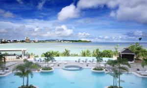 a view of the ocean from the resort at Lotte Hotel Guam in Tumon