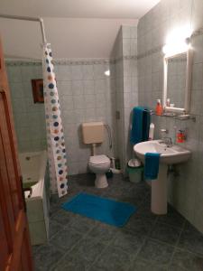 un baño con inodoro y lavabo en La Șicu, en Breaza