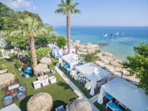 an aerial view of the resort and the ocean at Garden Studios Thassos Town in Limenas