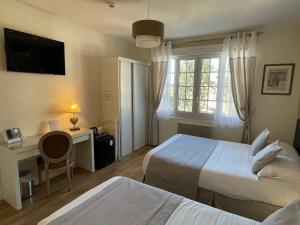 Postel nebo postele na pokoji v ubytování Hôtel de la Plage