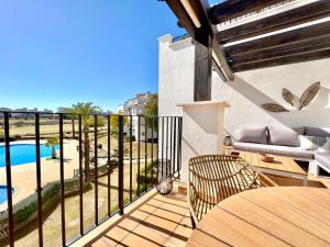 En balkong eller terrass på Casa Hacienda Riquelme Golf Resort
