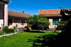 a house with a yard with green grass at Lugas Szallas in Jászberény