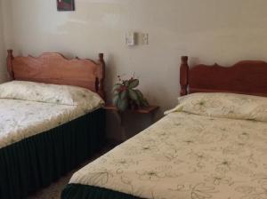 A bed or beds in a room at Hotel La Mansion del Viejo Roble