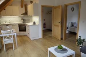 Kuchyňa alebo kuchynka v ubytovaní Apartmány u vlčích jam