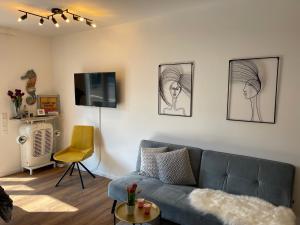 TV a/nebo společenská místnost v ubytování Exklusive Ferienwohnung 5km vom Centrum