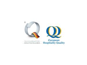 twee logo's voor de Europese gastvrijheidsraad bij Ambient Hotel am Europakanal in Fürth