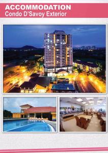 a collage of photos of a city at night at A'Famosa Resort Melaka in Malacca