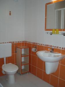 Koupelna v ubytování Hotel u Kapra
