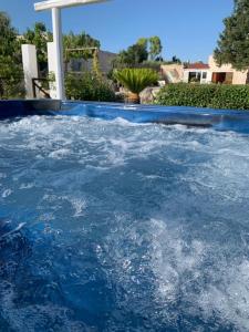 una piscina riempita d'acqua in un cortile di B&B Villa Grassi ad Alberobello