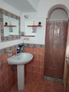 a bathroom with a sink and a shower at Belvedere in Pantelleria