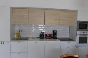 Kuchyň nebo kuchyňský kout v ubytování Apartmány Stříbro