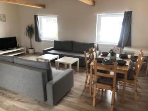 Televízia a/alebo spoločenská miestnosť v ubytovaní Apartmány PRO LIPNO