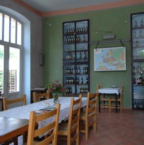 a dining room with a table and chairs at Locanda Del Barbaresco in Alba