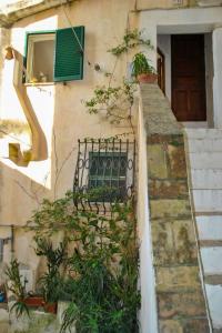 a building with a staircase with plants on it at Locazione Turistica Cecilia in Sperlonga