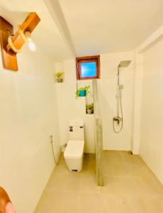 uma casa de banho com um WC e um chuveiro em Nilupul Villa em Ambalangoda