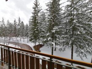 a view of a snow covered forest with trees at Appartamento in Residence - Parco Nazionale d'Abruzzo in Pescasseroli