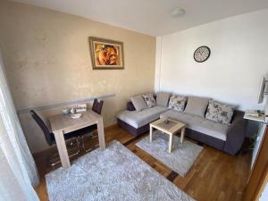 a living room with a couch and a table at Apartman Bojanic in Podgorica
