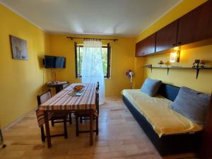 Televízia a/alebo spoločenská miestnosť v ubytovaní Apartments Istria Baska