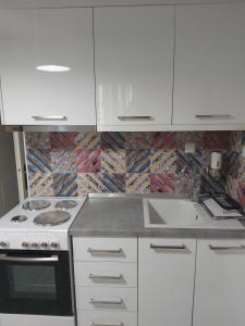 Kuchyň nebo kuchyňský kout v ubytování Lux apartment downtown