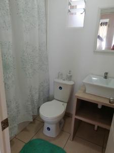 a bathroom with a toilet and a sink at Dpto Bordemar 1 in Las Cruces