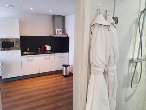 Kuchyň nebo kuchyňský kout v ubytování Badhotel Bruin