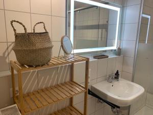 Ένα μπάνιο στο Ferienwohnungen Bohner/Ferienwohnung Maria